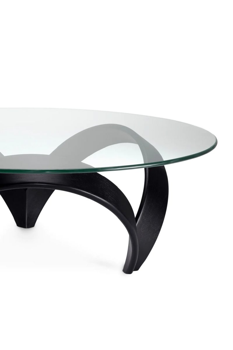 Mesa de Centro Negra con Cristal Transparente | Eichholtz Soquel | Oroa.es