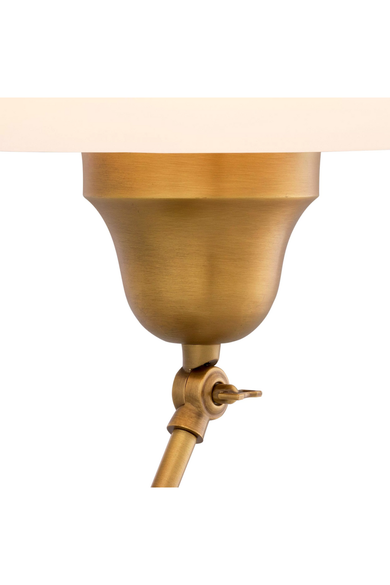 Lámpara de Mesa de Latón y Vidrio Blanco | Eichholtz Novento | Oroa.es