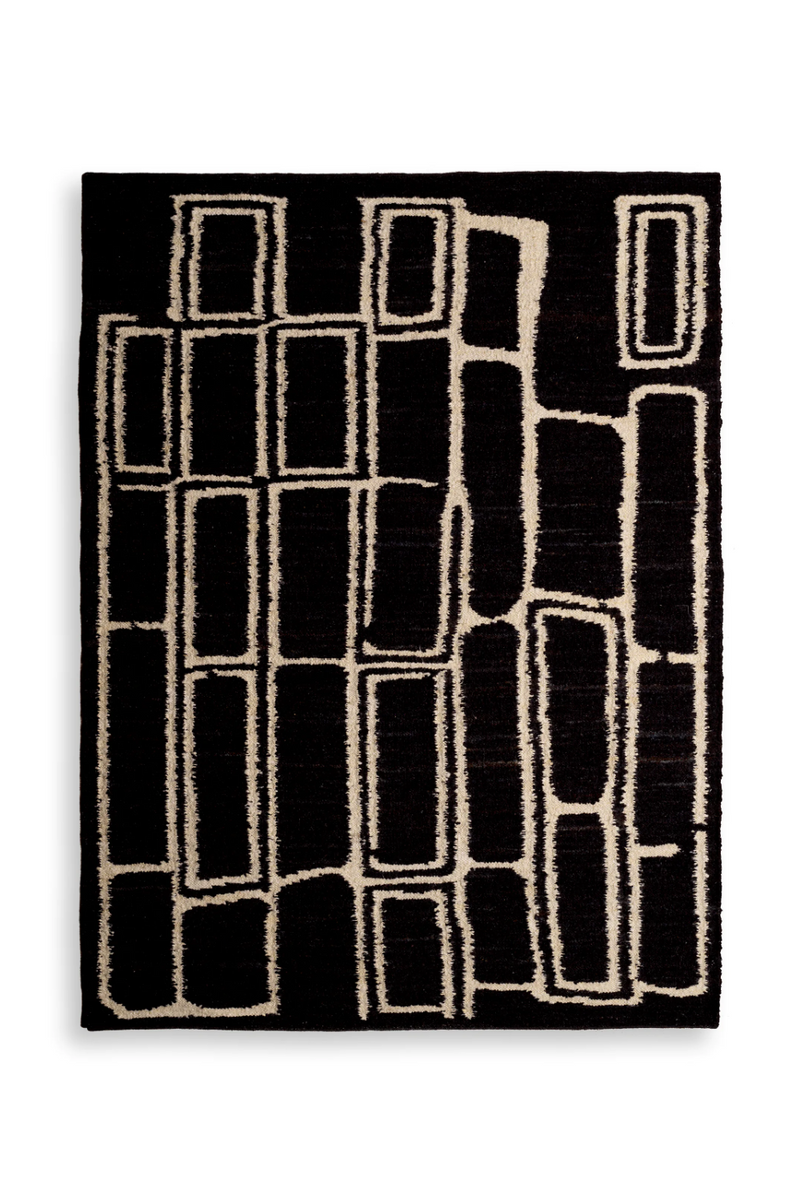 Alfombra Negro-Marfil 100% Lana 300 x 400 cm | Eichholtz Vava | Oroa.es