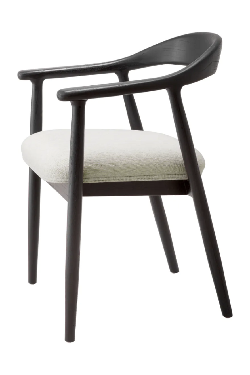 Silla de Comedor con Acabado Negro y Tejido Crema | Eichholtz Beale | Oroa.es