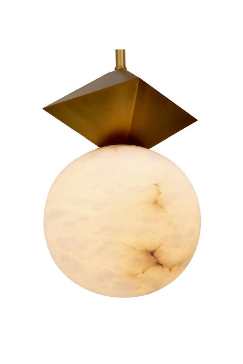 Lámpara Colgante de Latón Antiguo y Alabastro | Eichholtz Elko | Oroa.es