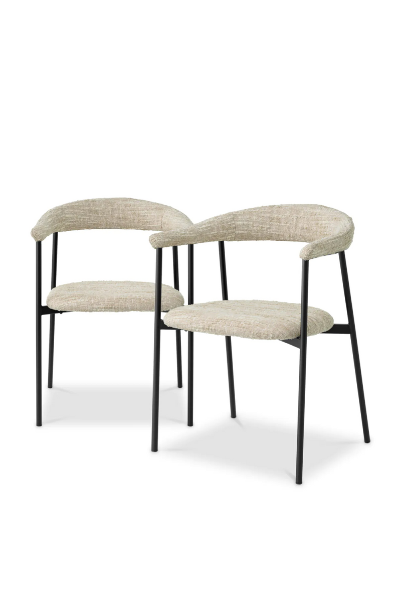 Silla de Comedor Bouclé Crema (Set de 2) | Eichholtz Julio | Oroa.es