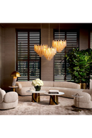 Lámpara de Techo en Cristal Champán y Latón Antiguo | Eichholtz Chaves S | Oroa.es