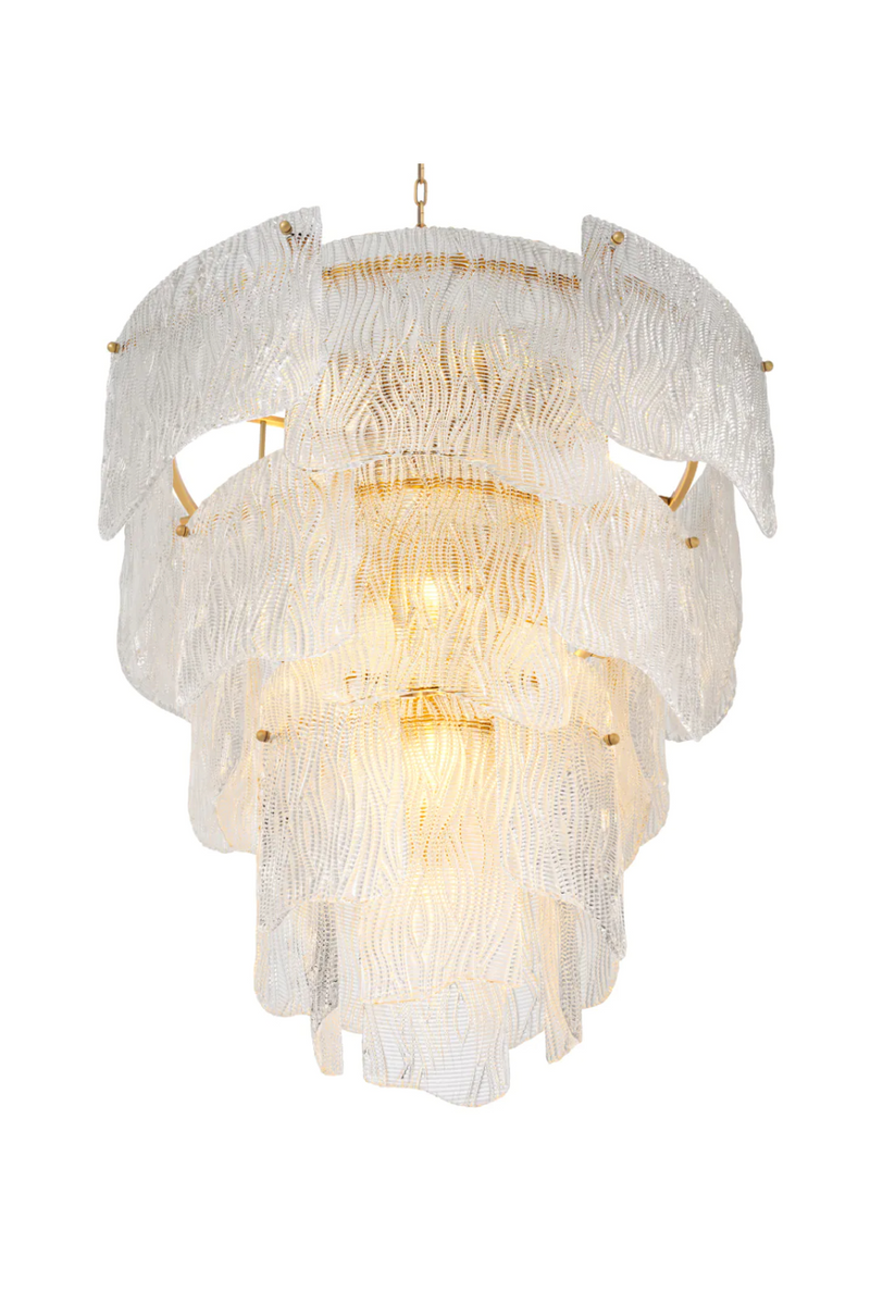Lámpara de Techo en Latón Antiguo y Cristal Texturado L | Eichholtz Asinara | Oroa.es