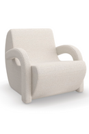 Sillón Curvo Bouclé Crema | Andrew Martin Leo | Oroa.es