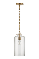 Lámpara Colgante de Vidrio y Latón Envejecido | Andrew Martin Katie | Oroa.es