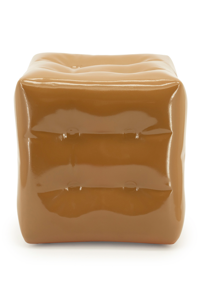 Taburete Cubo Arrugado y Brillante | OROA Home Captives | Oroa.es