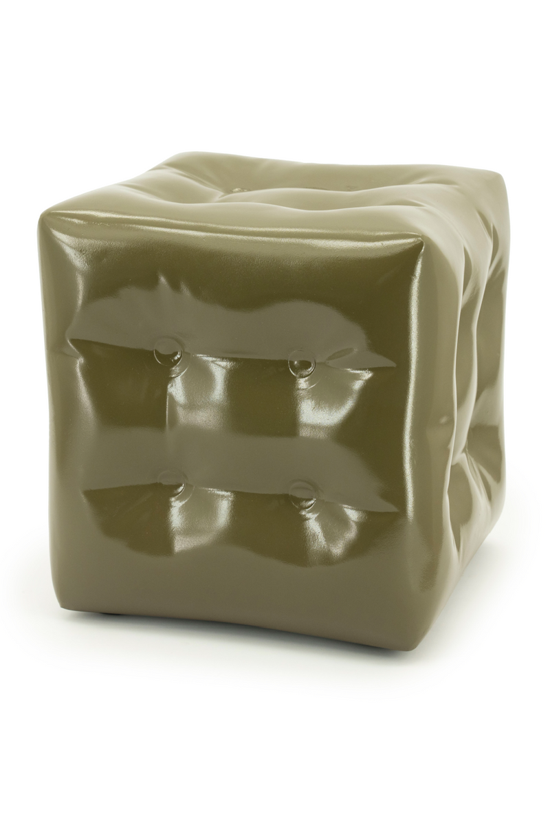 Taburete Cubo Arrugado y Brillante | OROA Home Captives | Oroa.es
