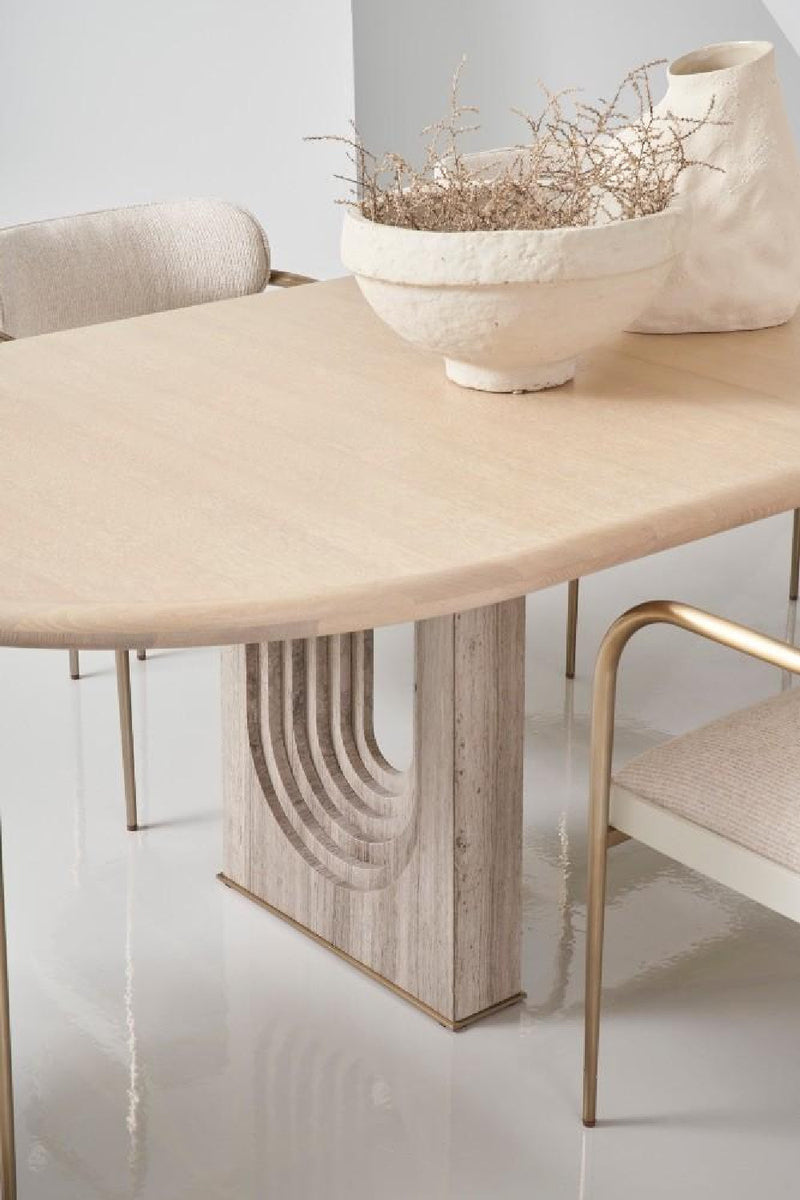 Mesa de Comedor Extensible de Travertino | Caracole Emphasis | Oroa.es