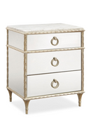 Mesita de Noche de Mármol Blanco y Cristal Espejado | Caracole Fontainebleau | Oroa.es