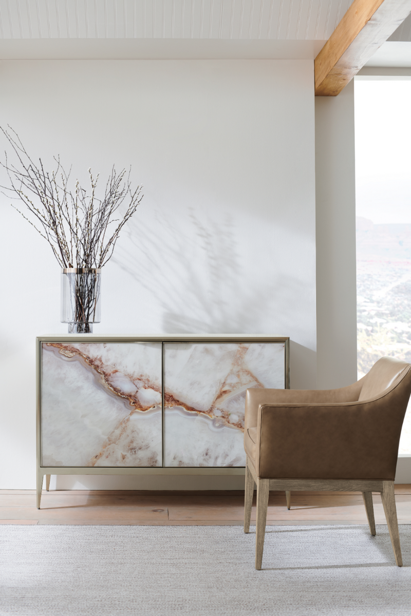 Aparador Niquelado Cepillado de Piedra de Ágata | Caracole Rock | Oroa.es