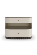 Mesita de Noche en Estriado Crema y Dorado | Caracole deep | Oroa.es