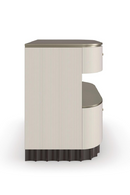 Mesita de Noche en Estriado Crema y Dorado | Caracole deep | Oroa.es