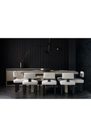 Chaise de salle à manger moderne en lin blanc | Caracole Perry | Oroa.es