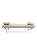 Chaise longue de cuero color topo | Caracole Head To Head | Oroa.es