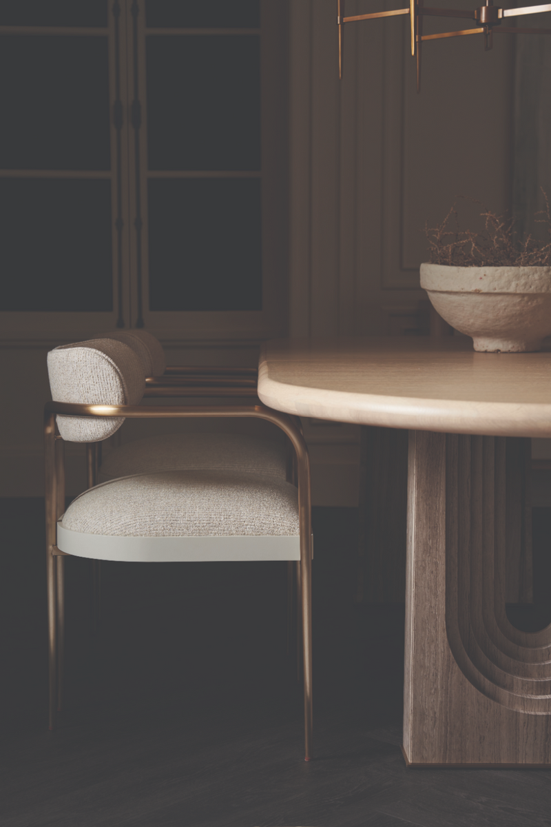 Mesa de Comedor Extensible de Travertino | Caracole Emphasis | Oroa.es