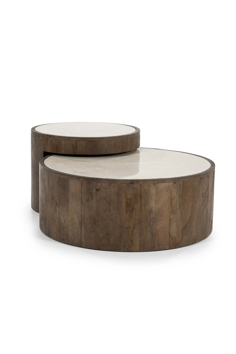 Mesa de Centro de Mármol y Madera (Set de 2) | Oroa Home Hazel | Oroa.es