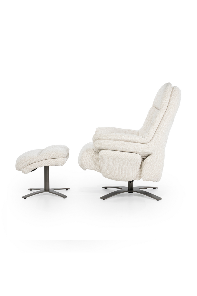 Sillón de Tejido Beige Salerno con Reposapiés | OROA Home Caleb | Oroa.es