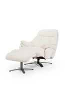 Sillón de Tejido Beige Salerno con Reposapiés | OROA Home Caleb | Oroa.es