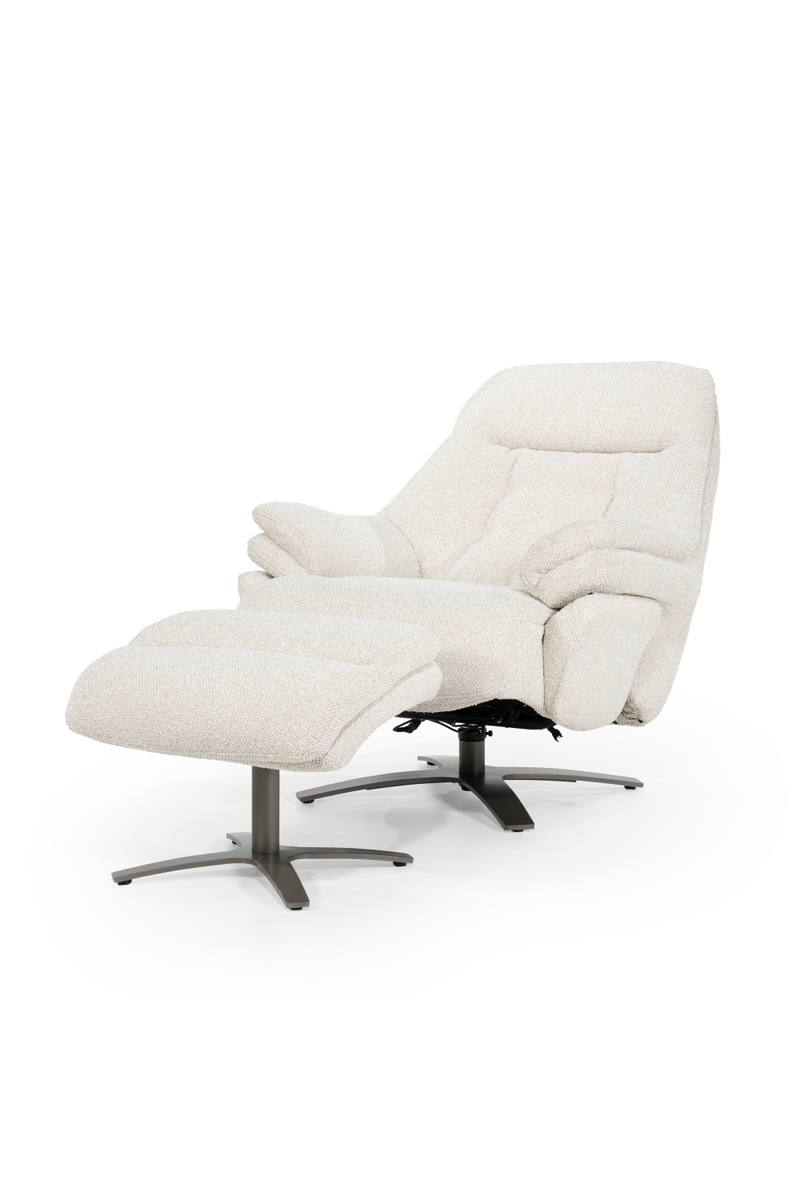 Sillón de Tejido Beige Salerno con Reposapiés | OROA Home Caleb | Oroa.es