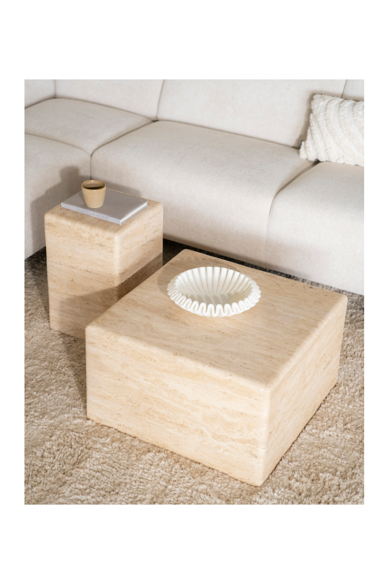 Mesa Auxiliar de Travertino | OROA Home Donta