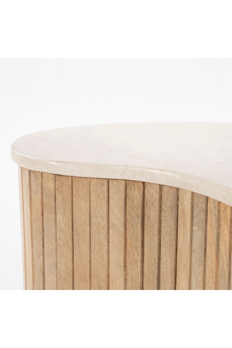 Mesa Auxiliar de Madera de Mango y Mármol | OROA Home Kira