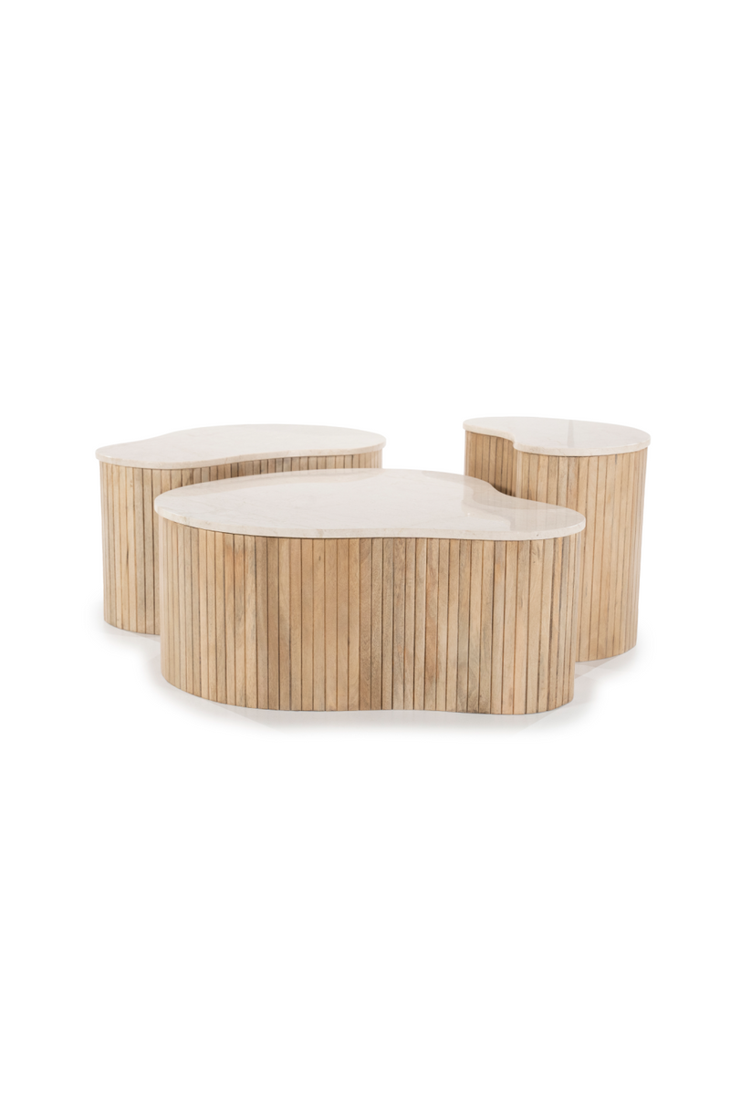 Mesa Auxiliar de Madera de Mango y Mármol | OROA Home Kira