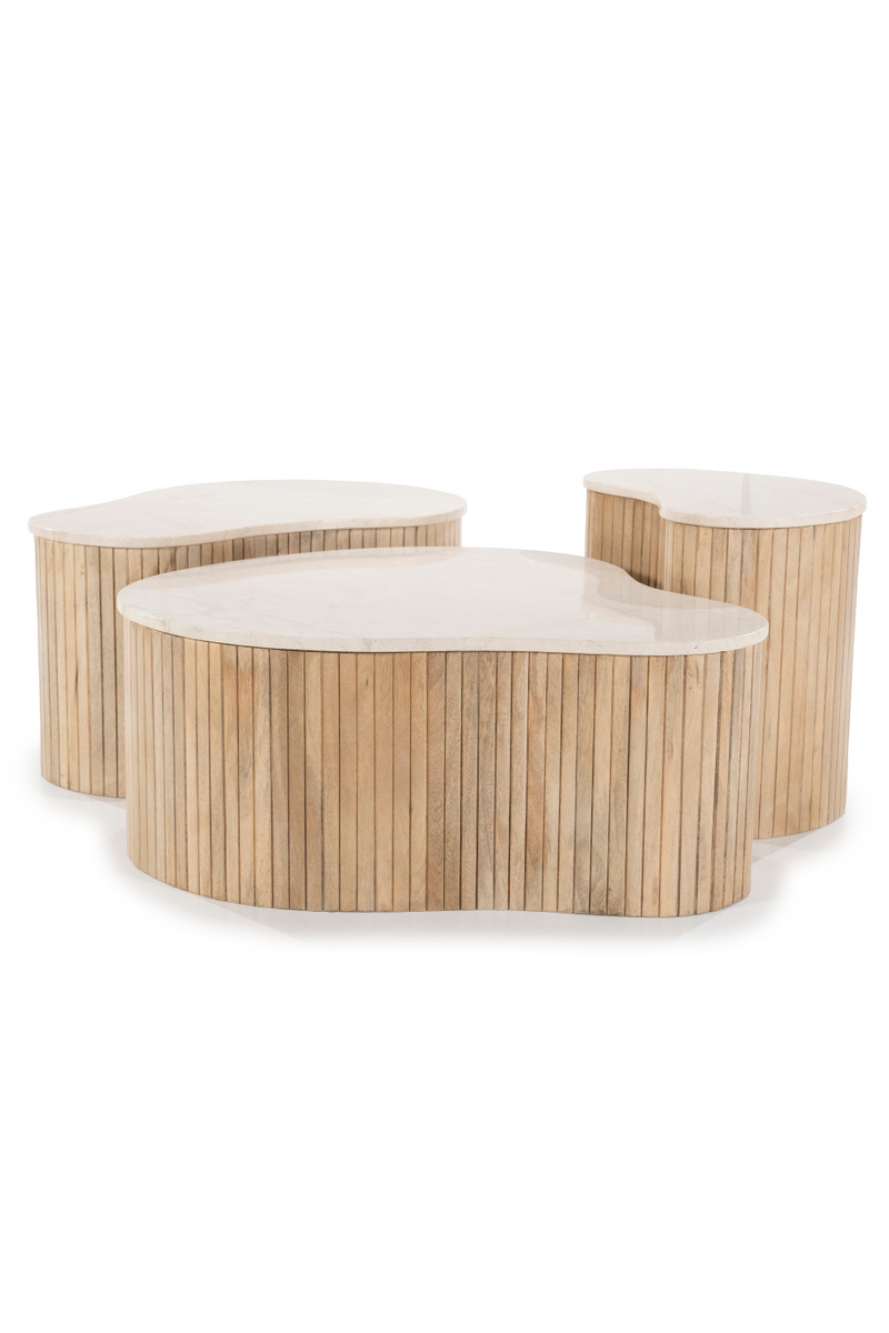 Mesa de Centro de Madera de Mango y Mármol | OROA Home Kira