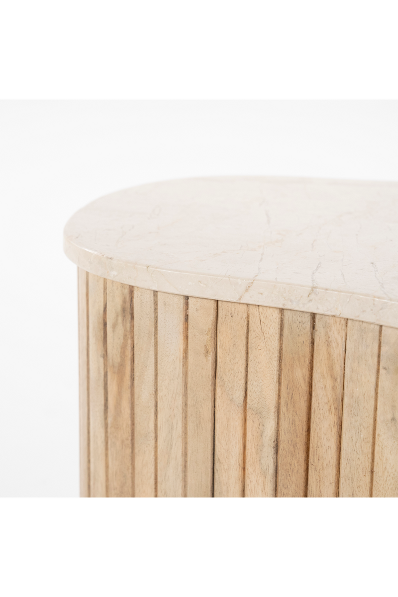 Mesa de Centro de Madera de Mango y Mármol | OROA Home Kira