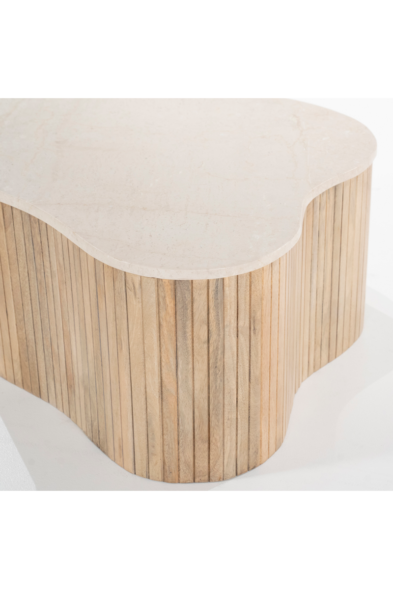 Mesa de Centro de Madera de Mango y Mármol | OROA Home Kira