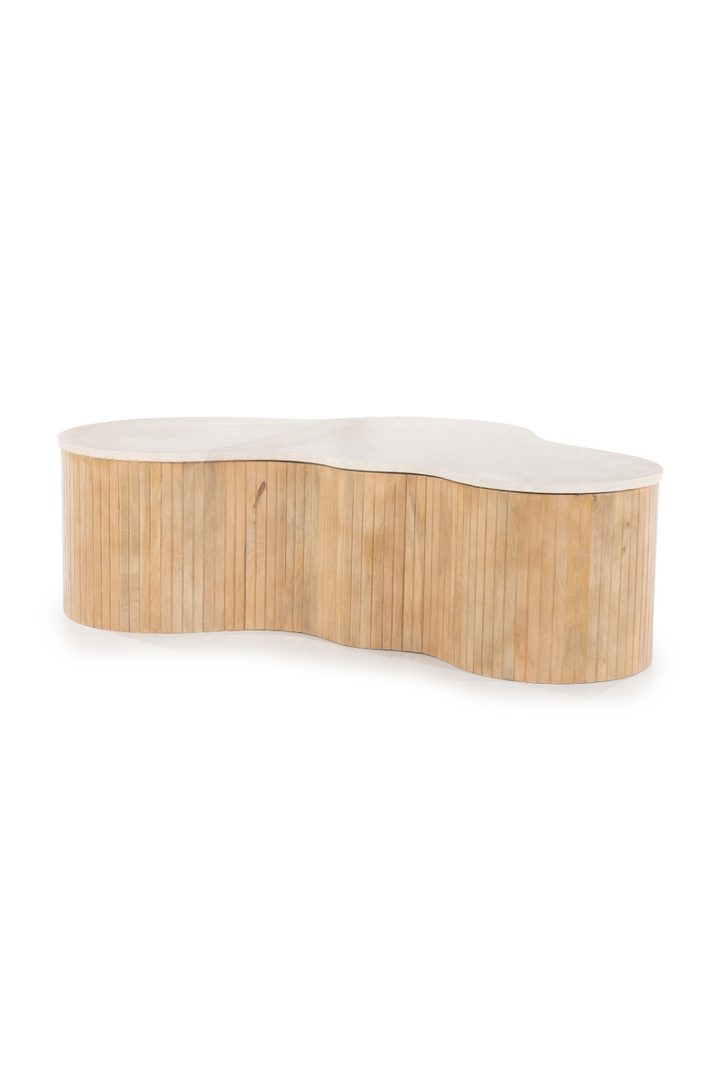 Mesa de Centro de Madera de Mango y Mármol | OROA Home Kira