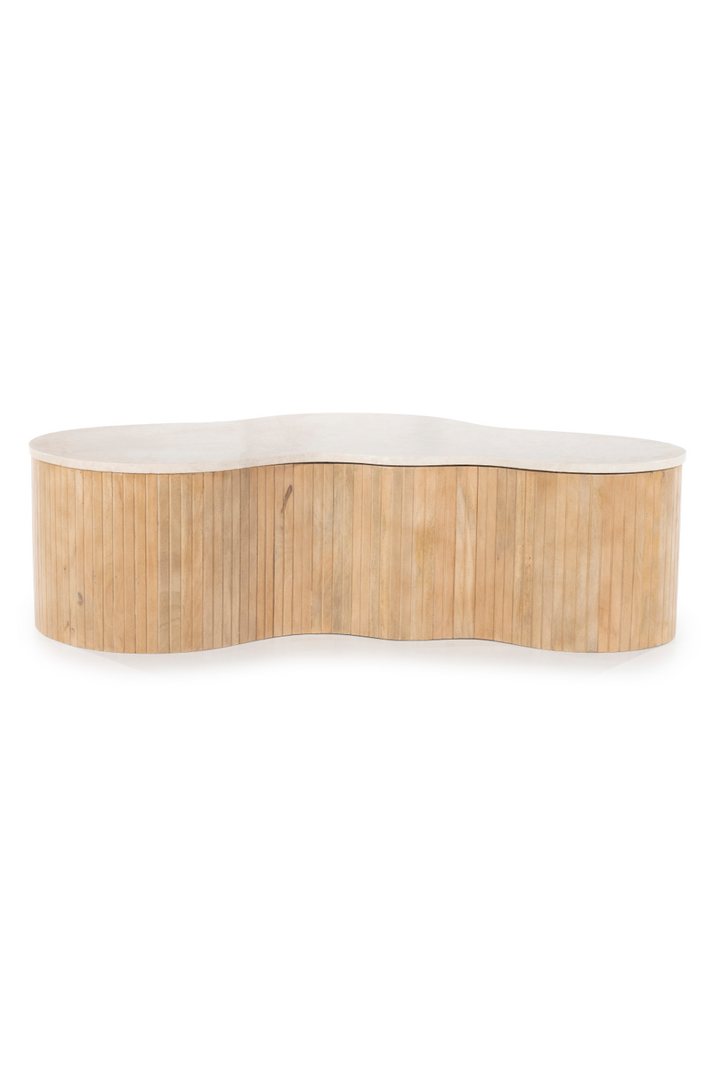 Mesa de Centro de Madera de Mango y Mármol | OROA Home Kira