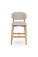 Taburete Madera de Roble Natural y Tejido Taupe | OROA Home Mikky | Oroa.es