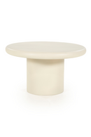 Mesa Auxiliar Redonda Blanca con Pedestal | OROA Home Jade | Oroa.es