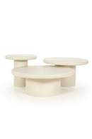 Mesa Auxiliar Redonda Blanca con Pedestal | OROA Home Jade | Oroa.es