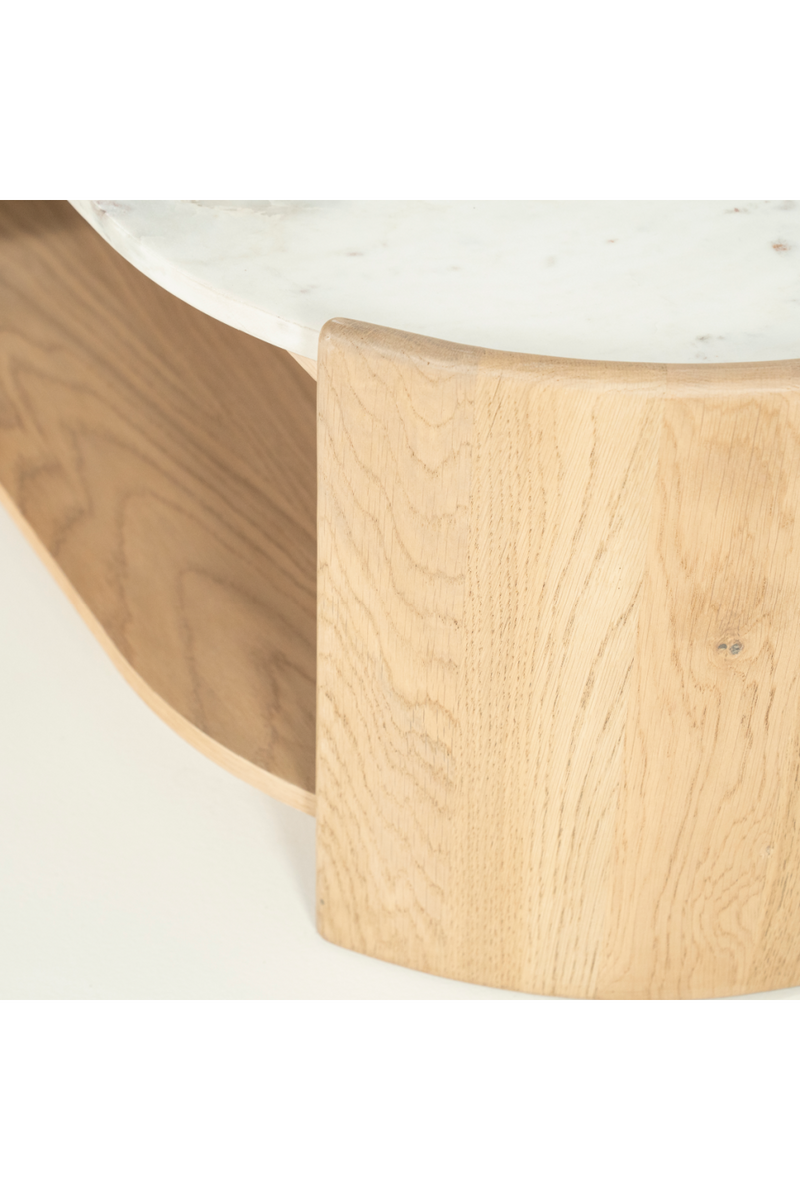 Mesa de Centro Ovalada de Mármol Blanco | OROA Home Don | Oroa.es