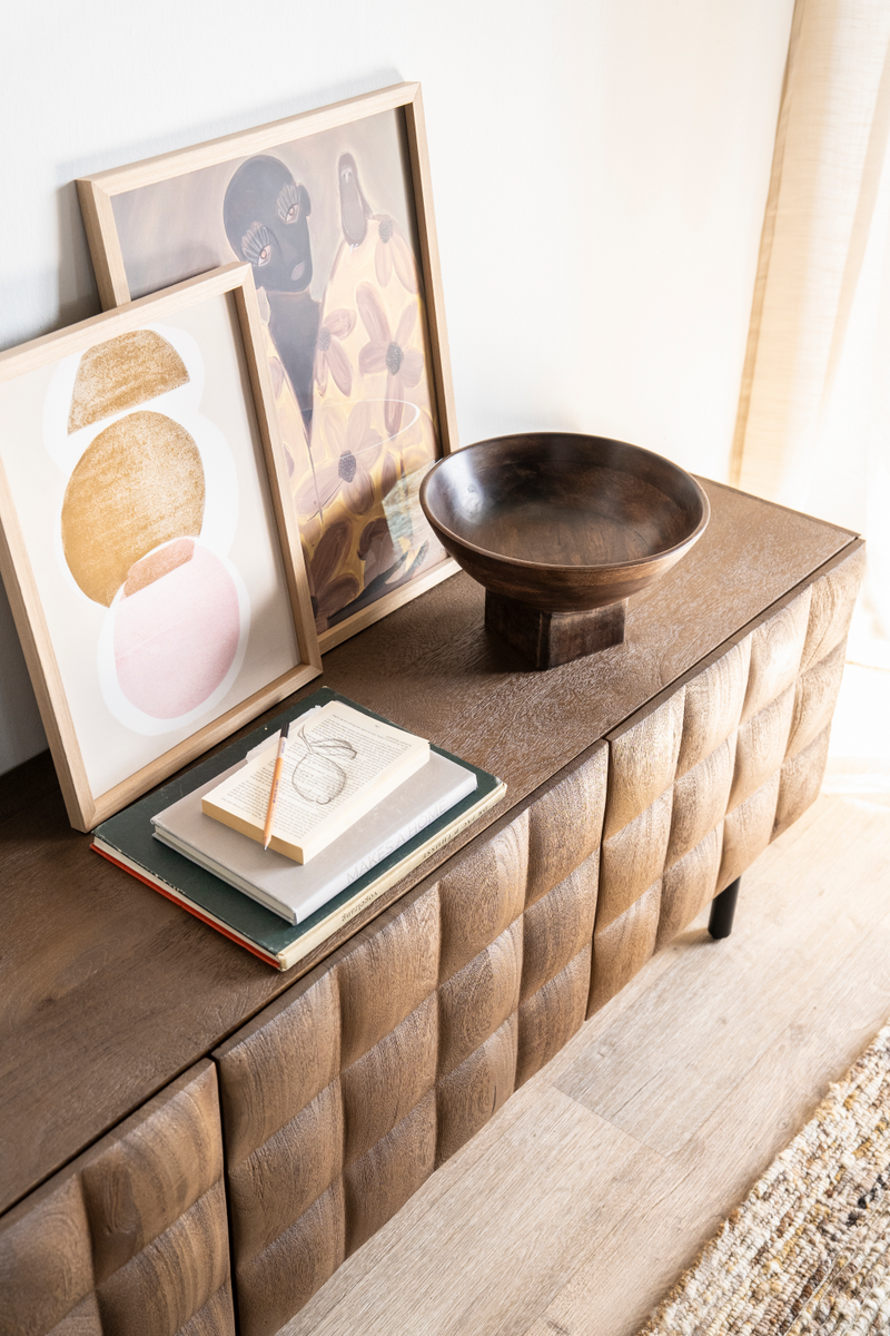 Mueble de TV de Madera de Mango Tallada | OROA Home Felix | Oroa.es