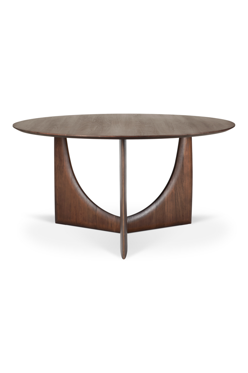 Mesa de Comedor Redonda de Teca Marrón | Ethnicraft Geometric | Oroa.es