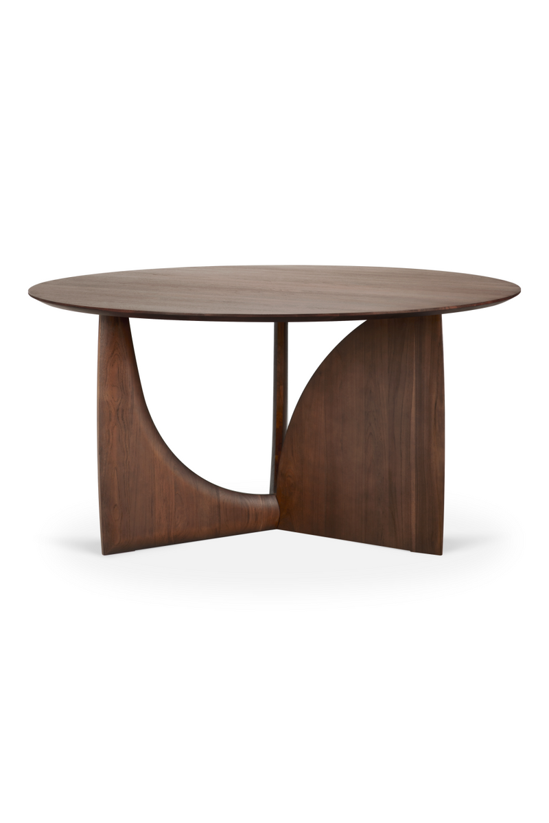 Mesa de Comedor Redonda de Teca Marrón | Ethnicraft Geometric | Oroa.es