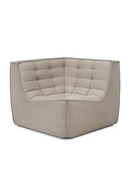 Sofá de Esquina Modular de Tapizado Ecru | Ethnicraft N701 | Oroa.es