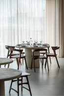 Mesa de Comedor Redonda de Microcement Blanco | Ethnicraft Elements | Oroa.es