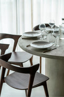 Mesa de Comedor Redonda de Microcement Blanco | Ethnicraft Elements | Oroa.es