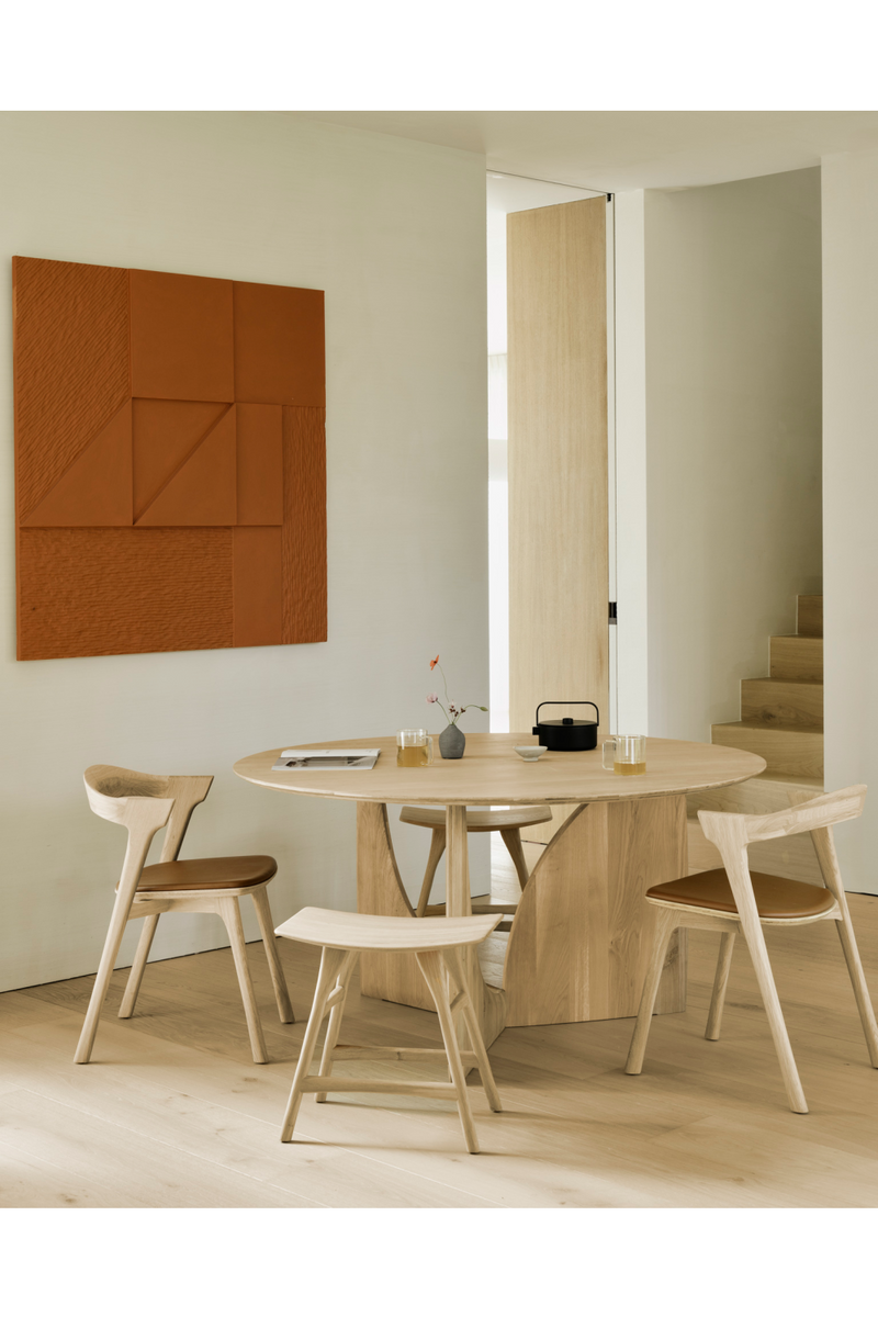 Mesa de Comedor Redonda de Roble | Ethnicraft Geometric | Oroa.es