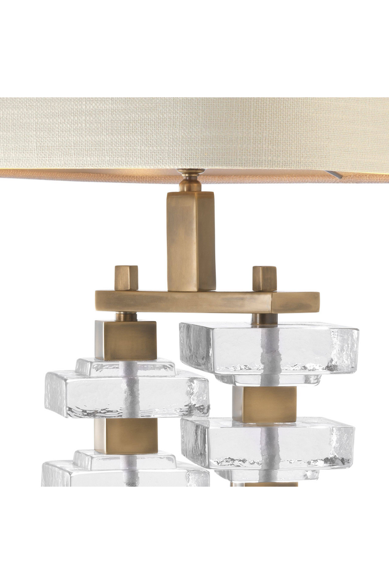 Lámpara de Mesa de Bloques de Cristal Apilados | Eichholtz Toscana | OROA.es
