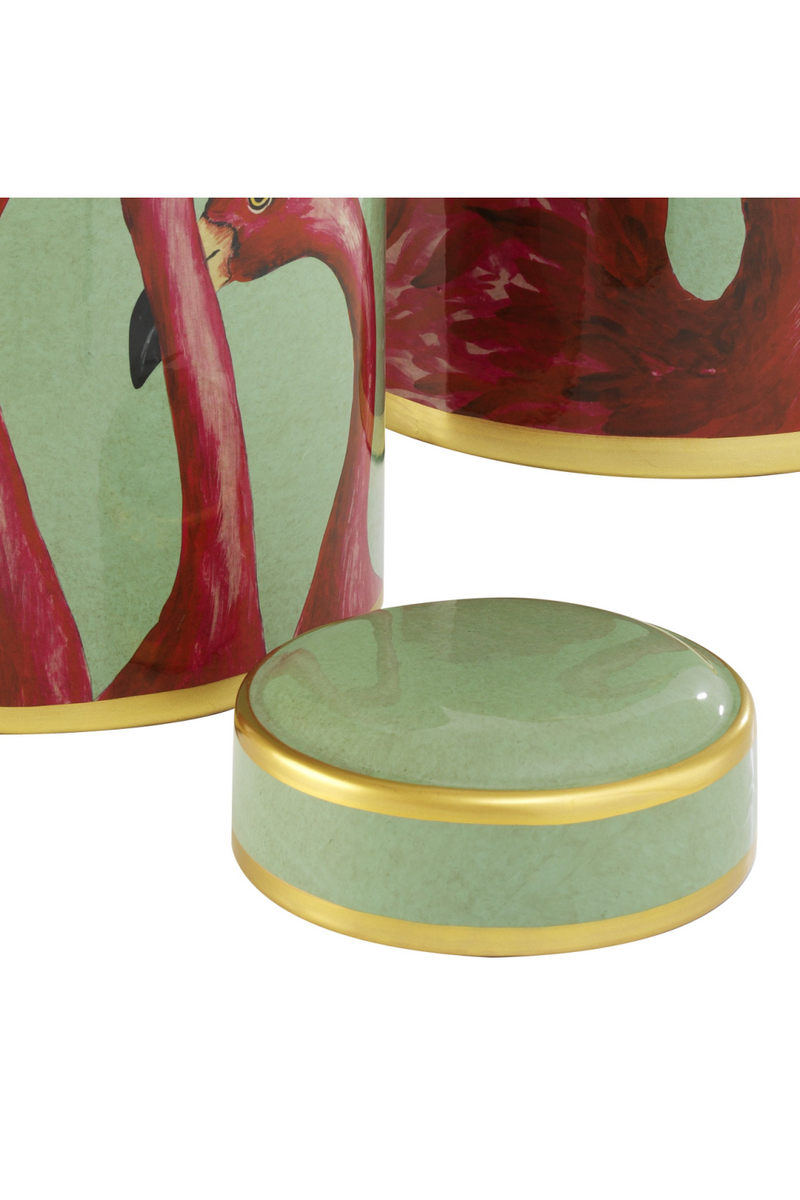 Tarros de Porcelana (Set de 2)  | Eichholtz Flamingo | Oroa.es