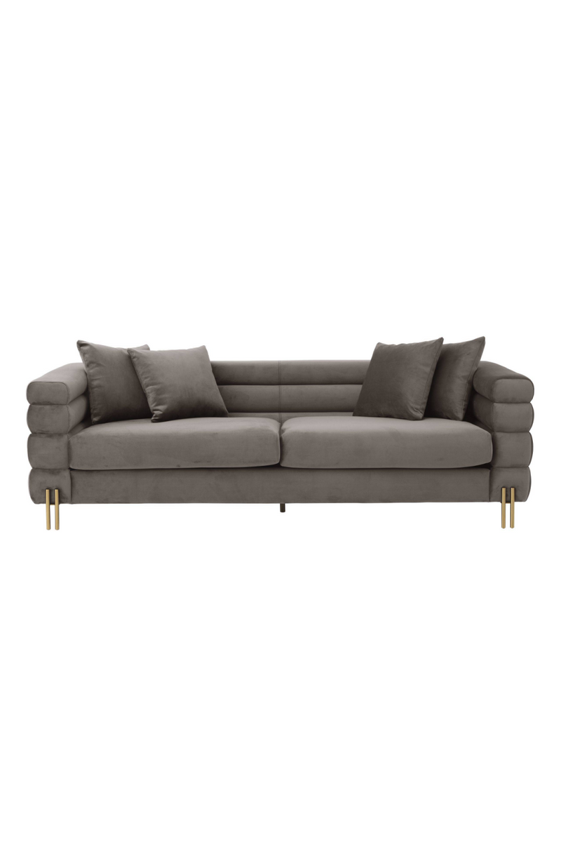 Sofá de Terciopelo Gris Art Decó | Eichholtz York | OROA.es