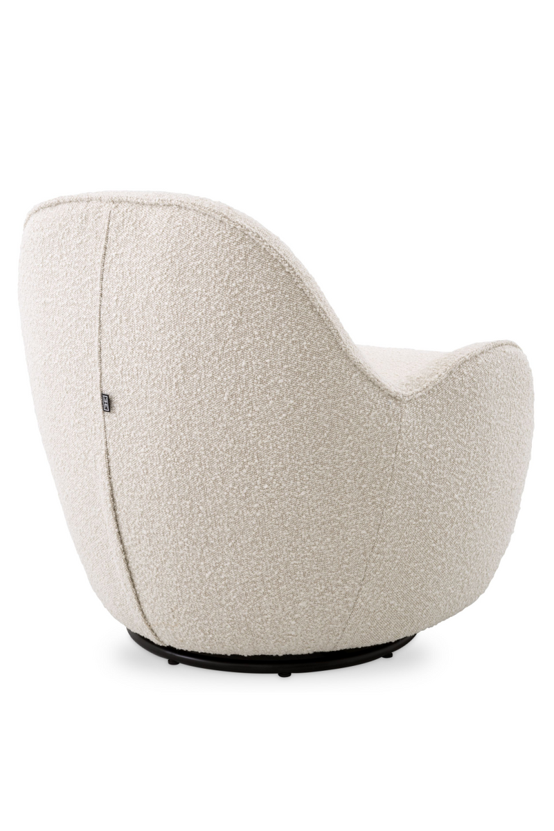 Sillón Giratorio Bouclé Crema | Eichholtz Cupido | OROA.es