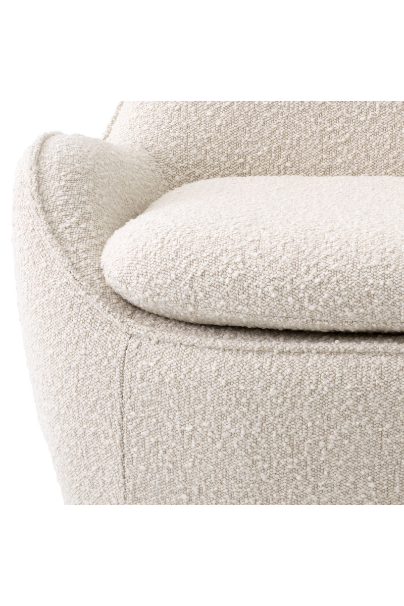 Sillón Giratorio Bouclé Crema | Eichholtz Cupido | OROA.es