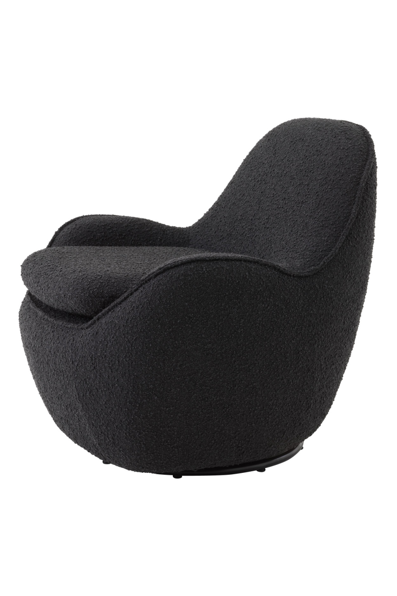 Sillón Giratorio Bouclé Negro | Eichholtz Cupido | OROA.es