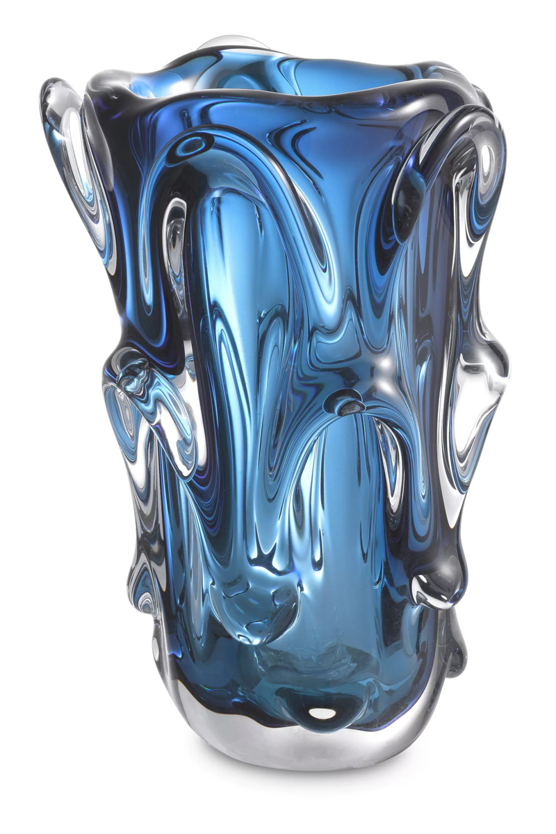 Jarrón Azul de Vidrio Soplado | Eichholtz Aila L | Oroa.es